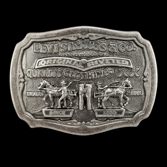 Levi Strauss Co‎ Original Riveted Quality Clothing Belt Buckle Two Horse Brand - Picture 3 of 13